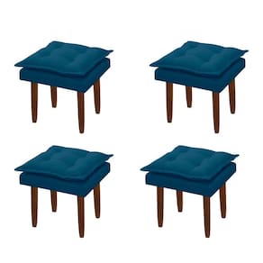 Kit 04 Puff Maria Para Sala De Tv E Estar Quarto Confortável Suede Azul Marinho Mabe Magazine
