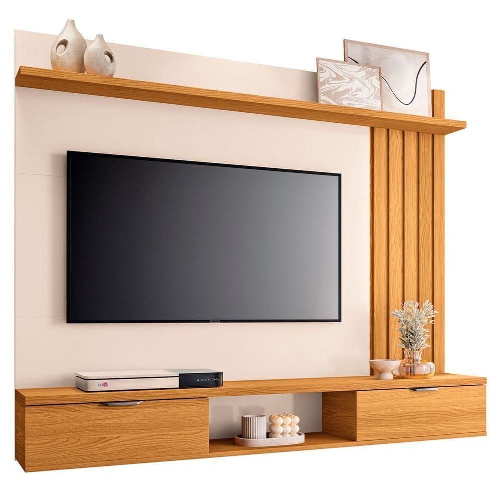 Painel Para Tv Suspenso 55 160cm Aster H01 Cinamomo-off - Mpozenato