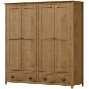 Guarda Roupa 4p 2g Madeira Maciça 176 Cm 9105 Freijo Milani Store