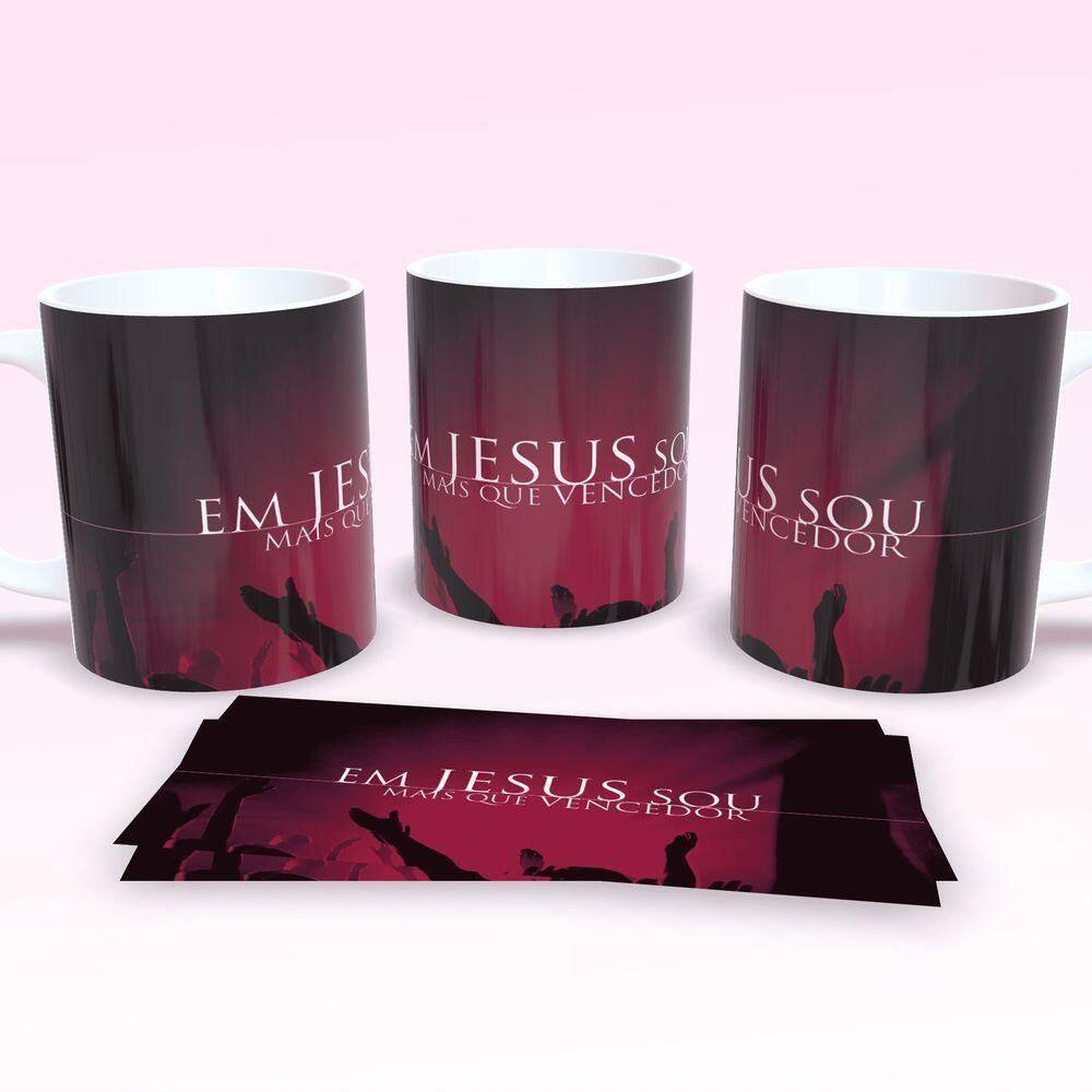 Caneca De Porcelana 325ml Decorada Frases Religiosas Estampa 16