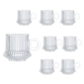 Jogo 8 XícarasDe Café Caneca Vidro Robusta Lines 85ml Em Casa Tem