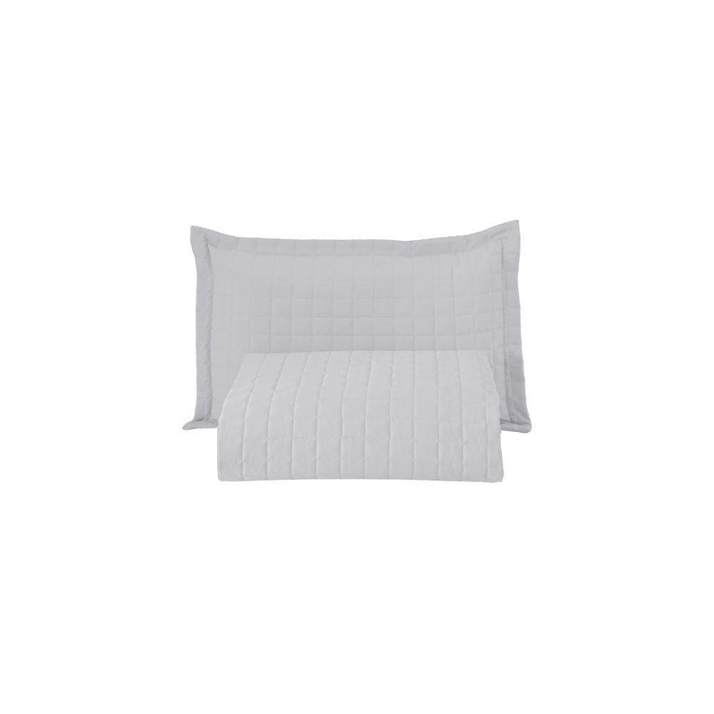 Kit Cobre Leito Matelado Copacabana 2 Peças Solteiro 100% Poliéster Percal 300 Fios - Branco