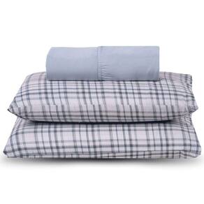 Jogo De Cama Lençol Casal Topchick 3 Peças Cinza 100% Poliéster