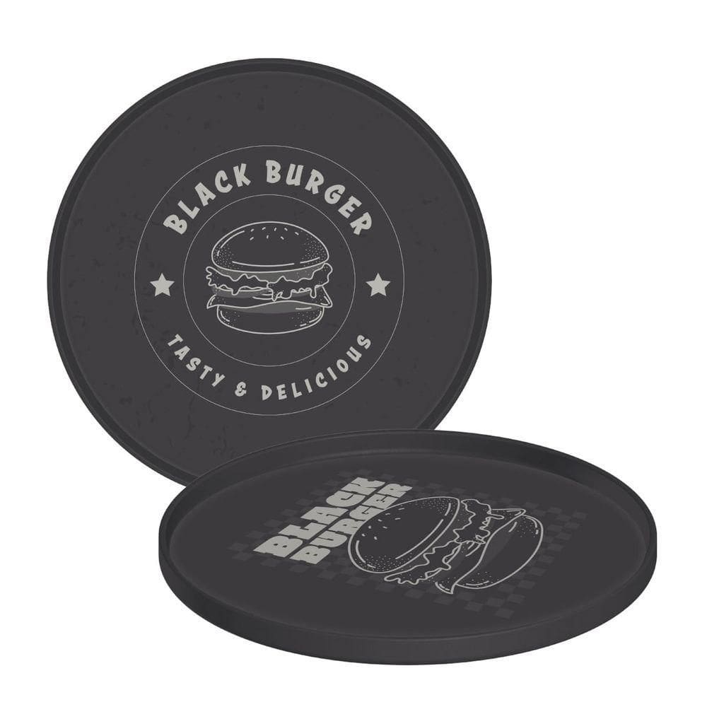 Prato Tramontina Black Burger Em Polipropileno Cinza 20 Cm