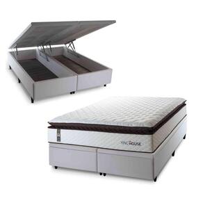 Conjunto Box Baú San Diego Branco 193x203x74 Espuma D33