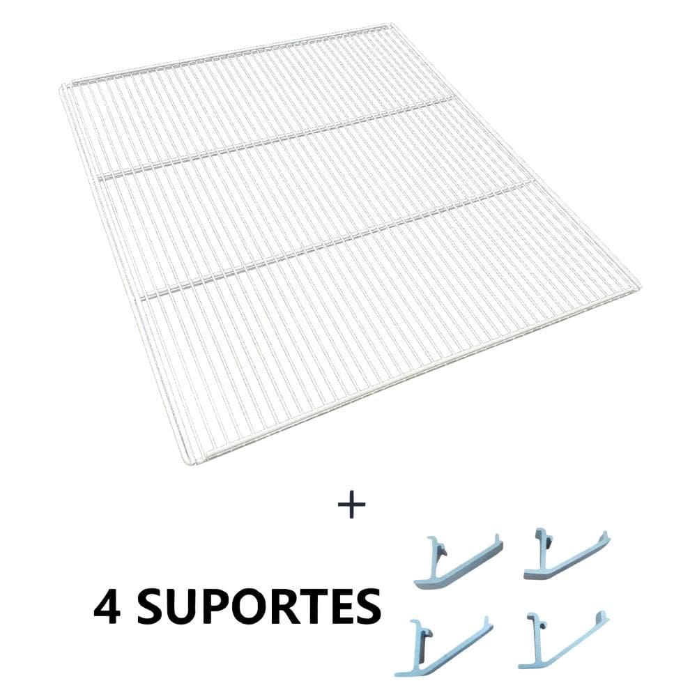 Prateleira Grade E 4 Suportes Branco P/ Evf19 E Evz21 Imbera