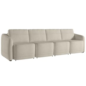 Sofá Cama Casal Para Sala 316cm Polska K04 Bouclê Bege - Mpozenato