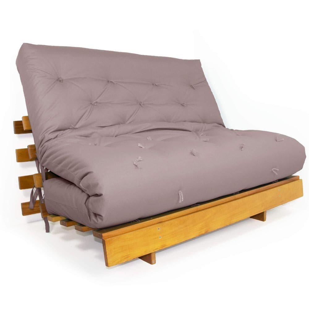 Sofá Cama Casal Futon Tokio Fendi Acquablock Madeira Maciça Grapia Cor Natural