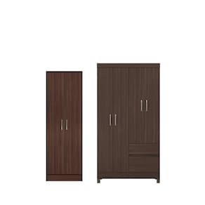 Conjunto Garda Roupa 4 Portas E Sapateira Luara Cafe Touch