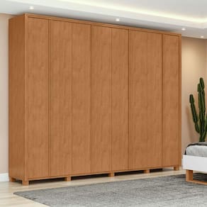 Guarda Roupa Casal Ambiente Ergon 8 Portas Amêndoa Clean com Pés - Lopas