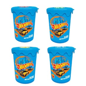 Slime Gelelé Hot Wheels Metalizado Kit 4 Potes De 180g Cada