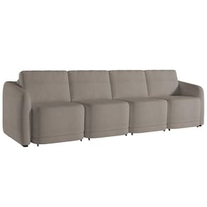Sofá Cama Casal Para Sala 316cm Polska K04 Bouclê Bege Escuro - Mpozenato