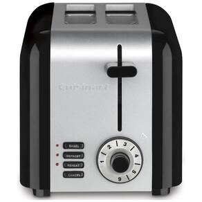 Torradeira Elétrica, Compacta em Inox, 2 Fatias, 110v, CUISINART CPT 320, Preto