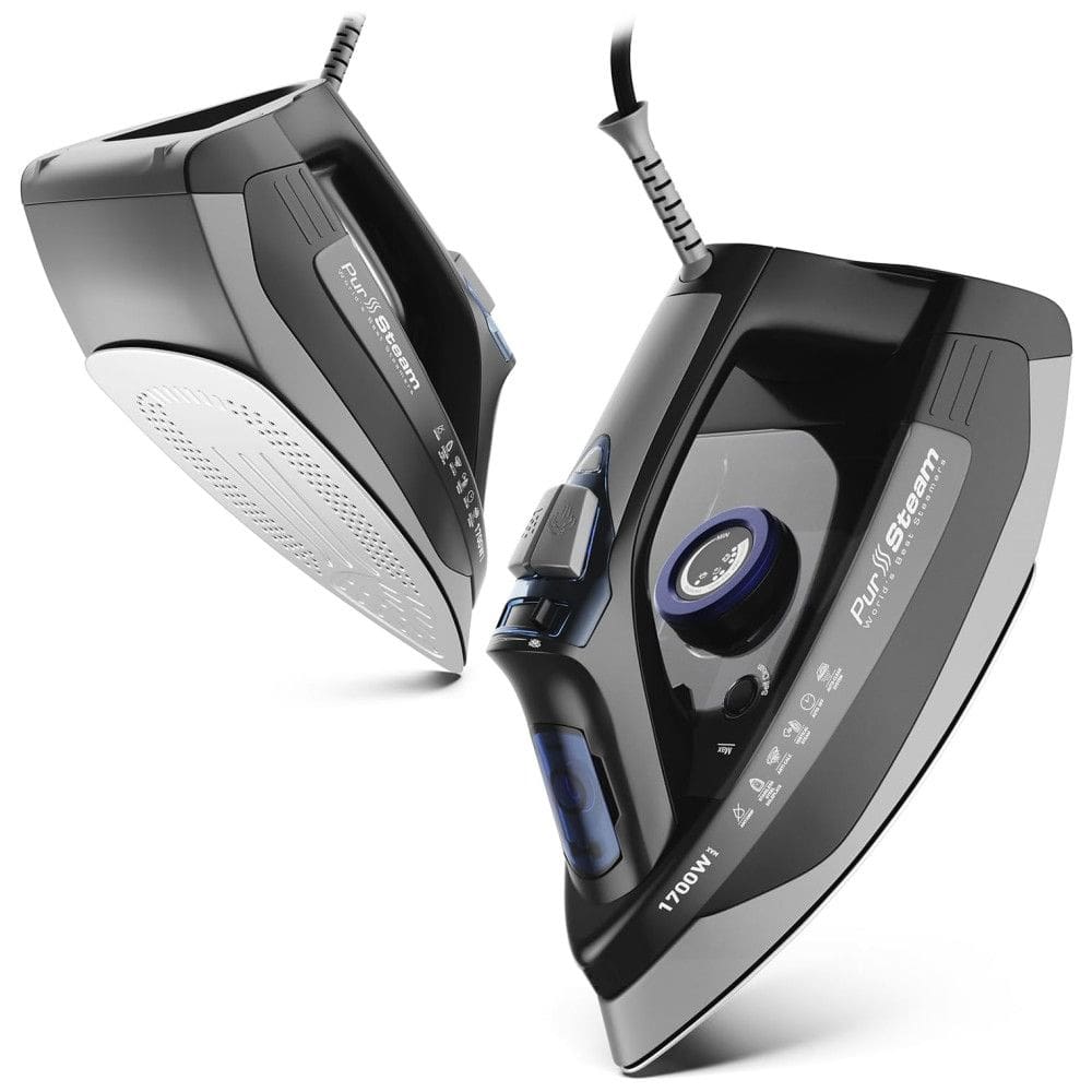 Ferro de Passar á Vapor com Base em Aço Inoxidável Resistente, 1700W, 110v, PURSTEAM WORLDS BEST STEAMERS PSSI 01, Azul
