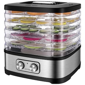 OSTBA Desidratador de Alimentos Controle de Temperatura Ajustável 5 Bandejas sem BPA, 240W Prata 110V