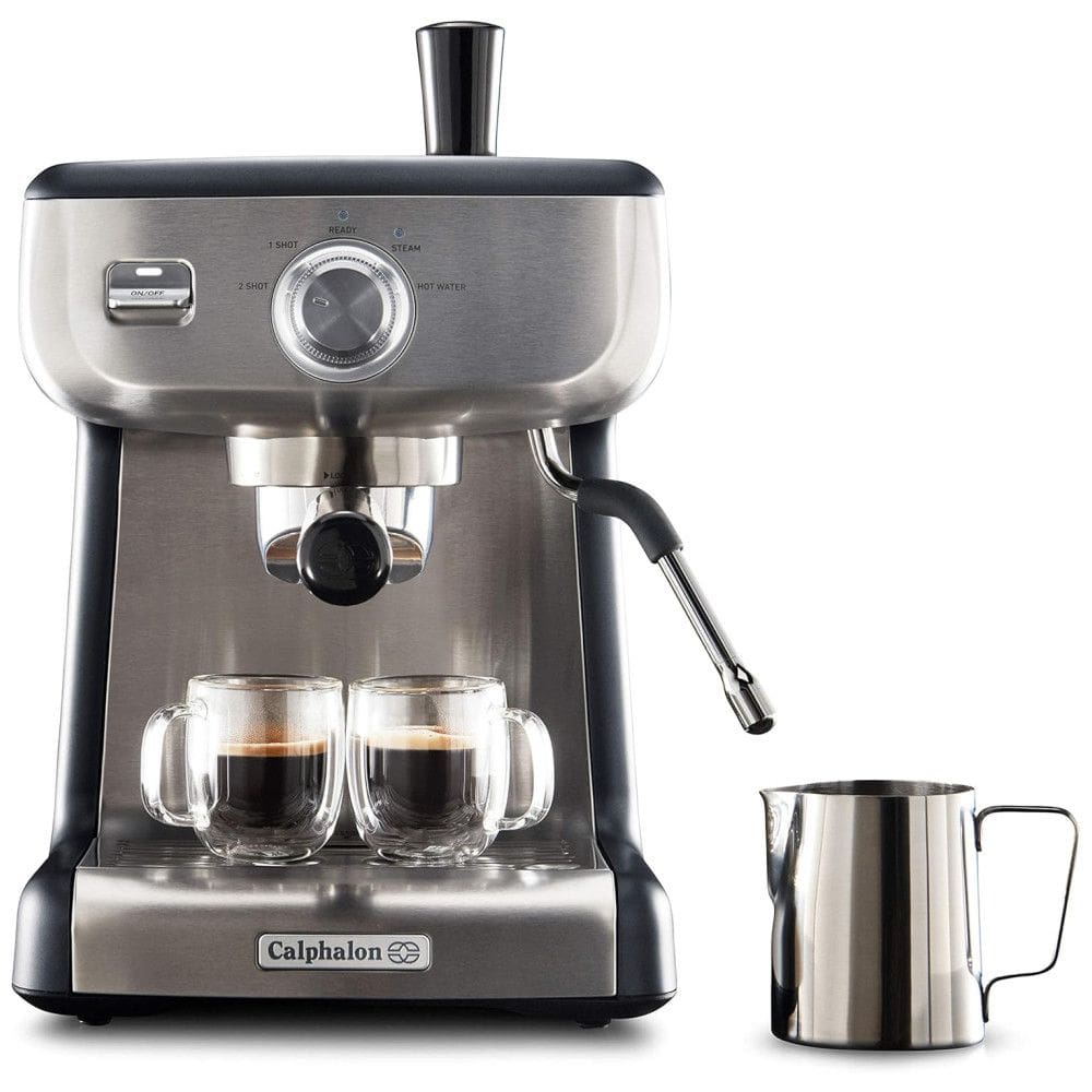 Cafeteira Elétrica iQ Expresso Reservatório 2 L 15 Bar de Pressão, 1250W, Aço Inox, 110v, CALPHALON BVCLECMP1, Prateado