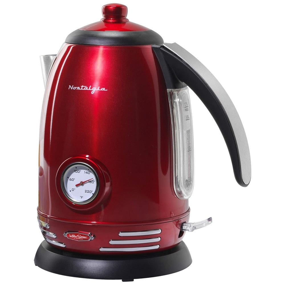 Nostalgia WK17AQ Retro Chaleira Elétrica 1.7L com Desligamento Automático, 110V, 1500W, Vermelha