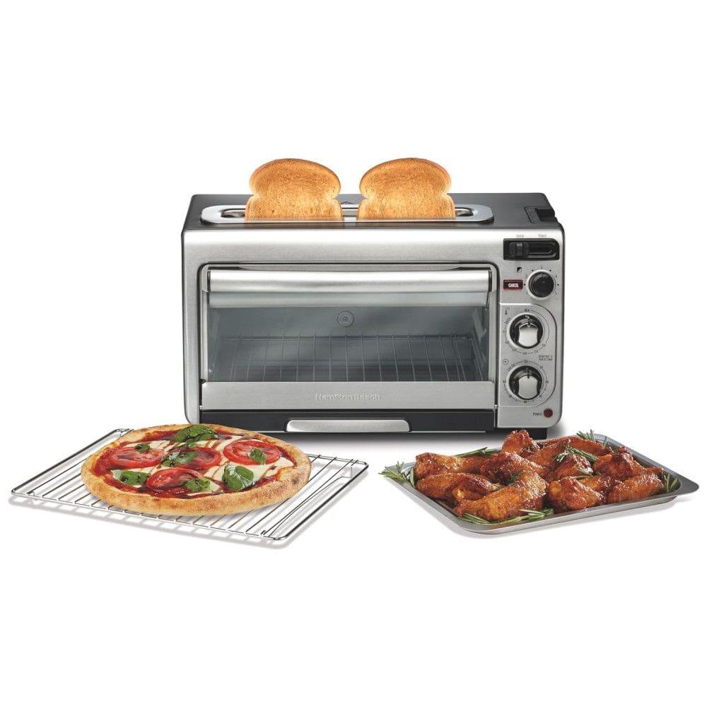 Forno Elétrico de Bancada 2 em 1 com Torradeira, 110v, HAMILTON BEACH 31156, Prateado
