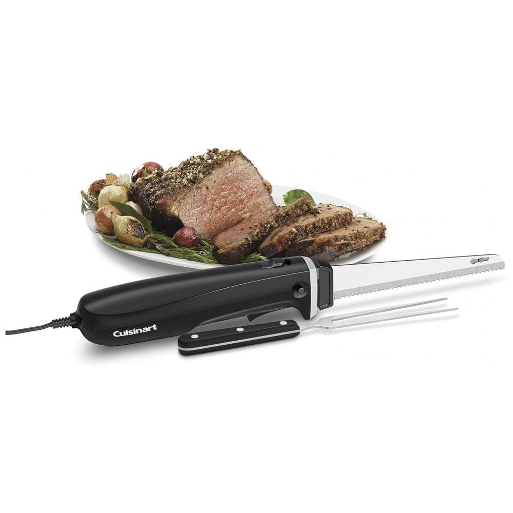 Faca Elétrica em Aço Inoxidável com Garfo, 110v, CUISINART CEK 41, Preto
