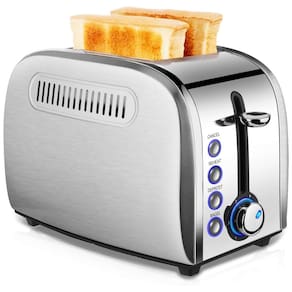 Torradeira de 2 Fatias com 6 Níveis de Tostagem em Aço Inoxidável, 800W, 110v, JEWJIO T 36UB, Prateado