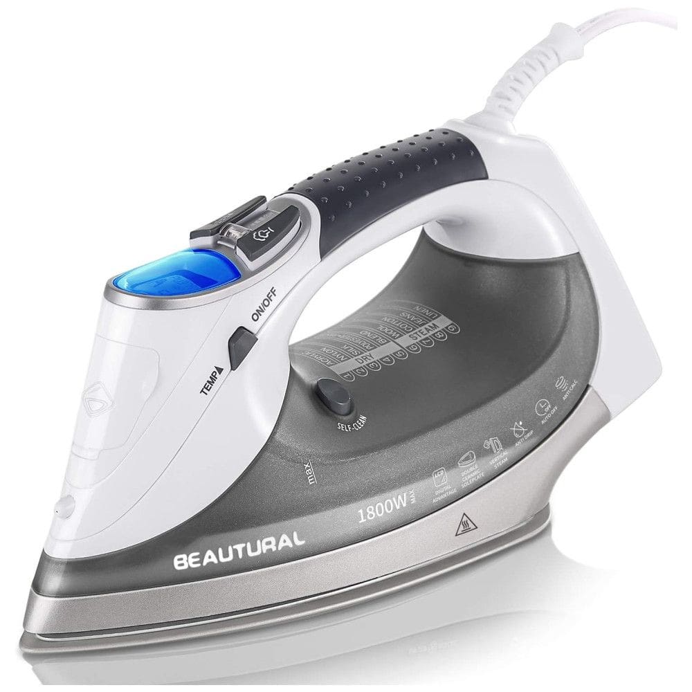 Ferro de Passar á Vapor, com Desligamento Automático e Tela LCD, 1800W, 110W, BEAUTURAL 724NA 0001, Branco