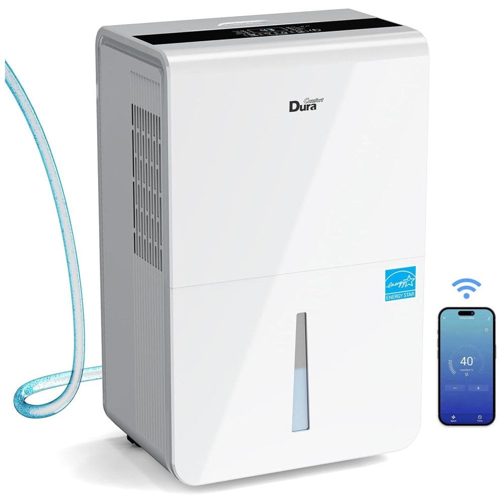 Desumidificador para Grandes Ambientes 6.5L até 420 m2 com Controle Inteligente e App para Celular, 110V, DuraComfort, Branco