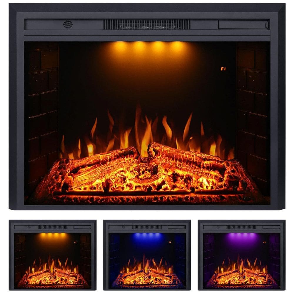 Lareira Elétrica de Embutir A62x83L com Controle Remoto, 1500W, 110v, VALUXHOME VEF30T, Preto