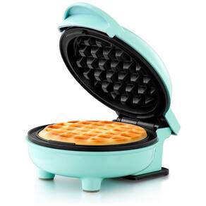 Mini Máquina de Waffle Antiaderente, turquesa, 110v, HOLSTEIN HOUSEWARES HH 09125016I, Azul turquesa