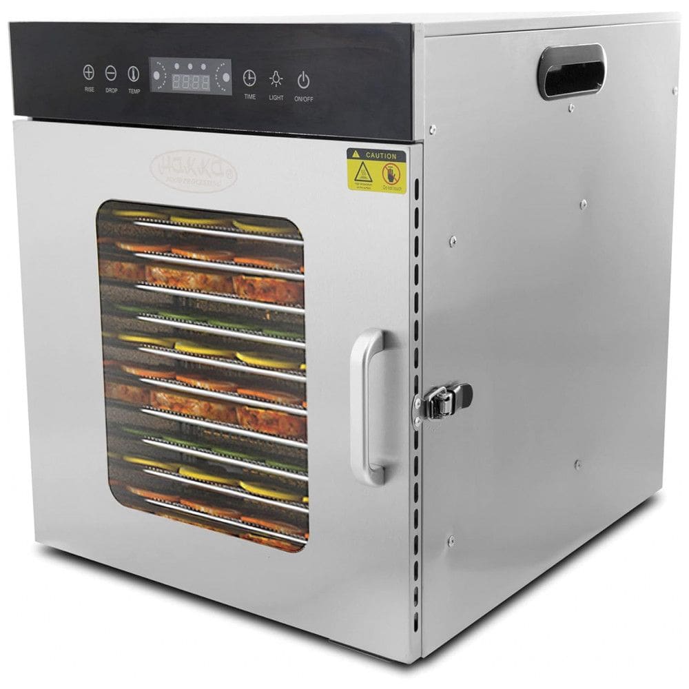 Desidratador de Alimentos Profissional com 12 Bandejas em Aço Inoxidável, 110V 400W, Hakka