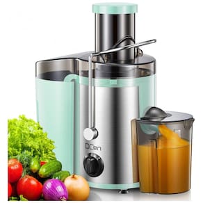 Centrífuga de Frutas com Bocal Largo, Fácil de Limpar, em Aço Inoxidável, 110V 500W, QCen, Azul Turquesa