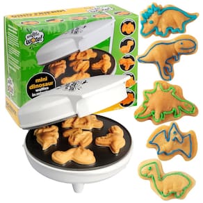 Máquina de Waffle Dinossauros Divertido Crianças e Adultos 5 Dinos Antiaderente, 110v, CUCINAPRO 1790, Branco