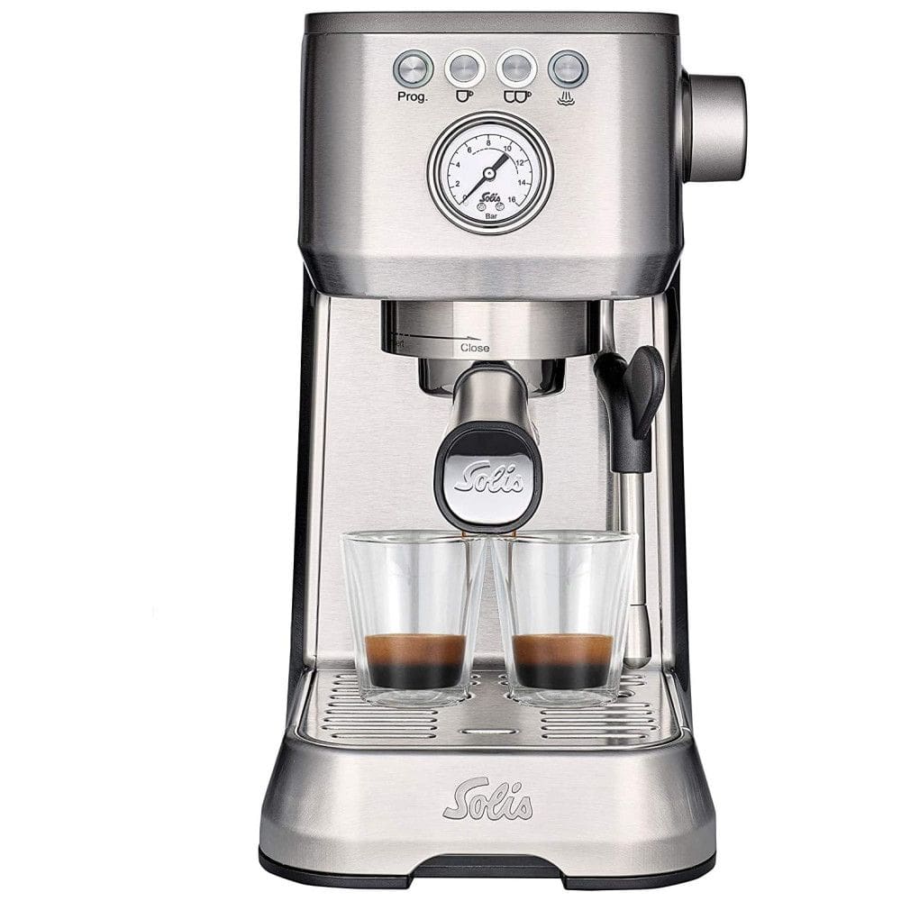 Cafeteira Elétrica Expresso Programável 2L 9Bar, Aço Inoxidável, SOLIS, Prateado