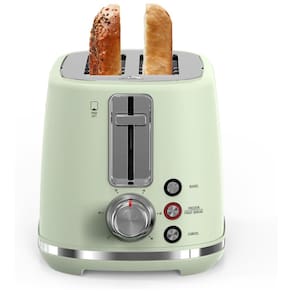 Torradeira 2 Fatias com Desligamento Automático, Bandeja de Migalhas, 6 Níveis de Tostagem, 110V 1000W, LONGDEEM, Verde