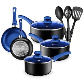 Chefs Star Conjunto de Panelas e Frigideiras Antiaderentes, 11 Peças, Azul