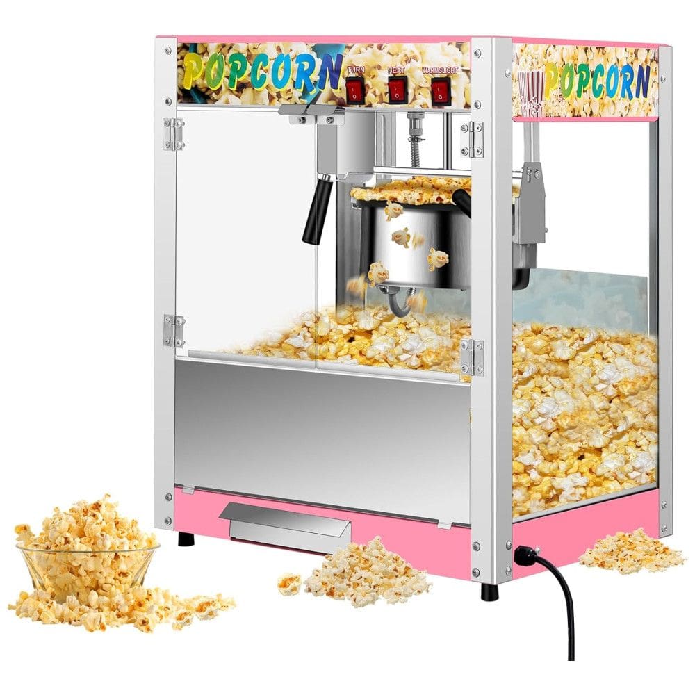 Máquina de Pipoca Comercial com Caldeira de 230g, 850W, Capacidade para 1,4L por Lote, Estilo Cinema, 3 Interruptores, Estrutura de Aço,