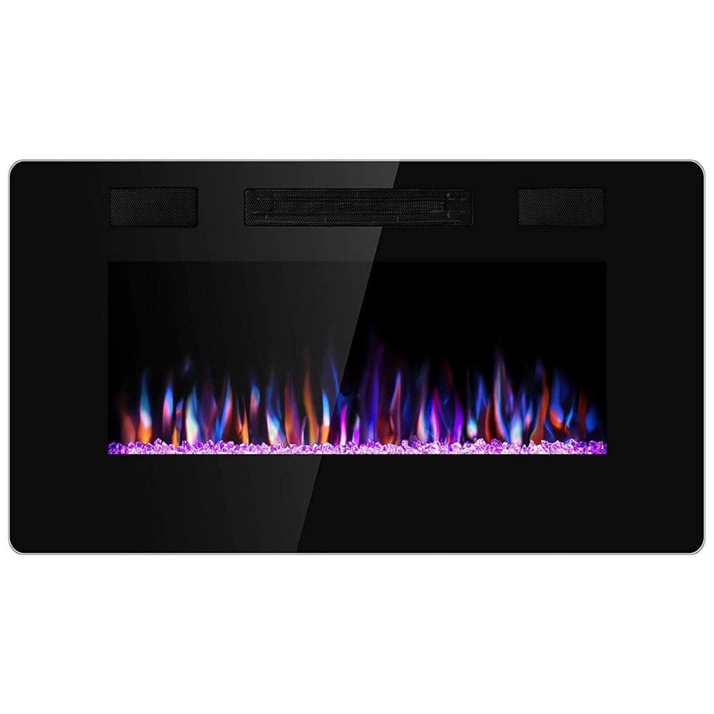 Lareira Elétrica de Embutir A45x76L com Controle Remoto e Digital, Luz LED, Chamas Multicolorida e Temporizador, 1500W, 110v, ANTARCTIC