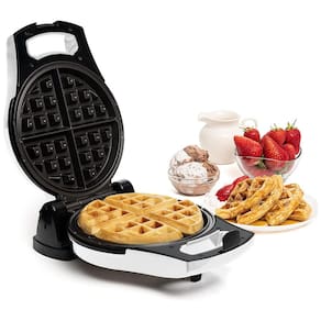 Moss Stone Máquina de Waffle Antiaderente 2 Fatias com Controle de Temperatura, 110V, Branca