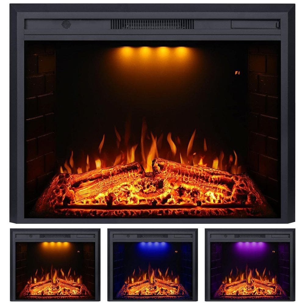 Lareira Elétrica de Embutir A69x92L com Controle Remoto e Proteção contra Superaquecimento, 1500W, 110v, VALUXHOME Houselux 36, Preto