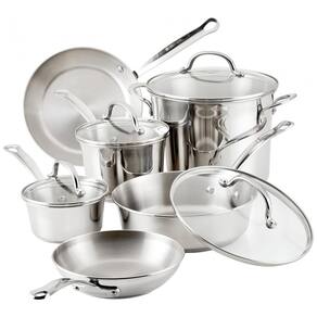 Conjunto de Panelas e Frigideiras de Aço Inoxidável, 10 Peças, FARBERWARE 75653, Prateado