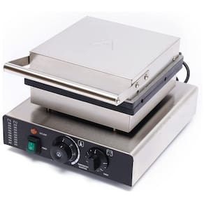 Máquina de Waffle Profissional em Aço Inoxidável, 110V, LYNICESHOP, Prata