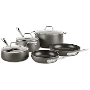 Conjunto de Panelas e Frigideiras Antiaderentes Profissionais, 8 Peças, ALL CLAD 8400001963, Cinza