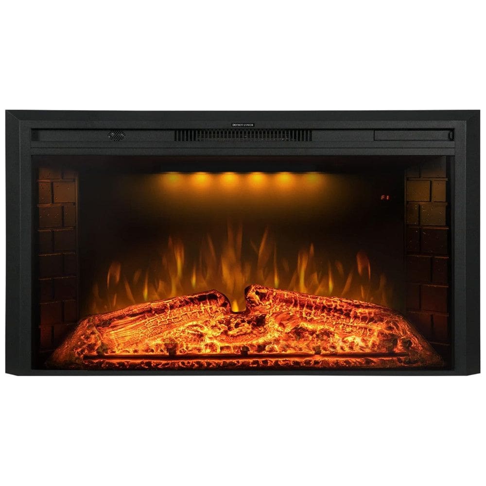 Lareira Elétrica de Embutir A69x127L com Proteção contra Superaquecimento e Chamas Ajustavel, 110V 1500W, Benrocks, Preta