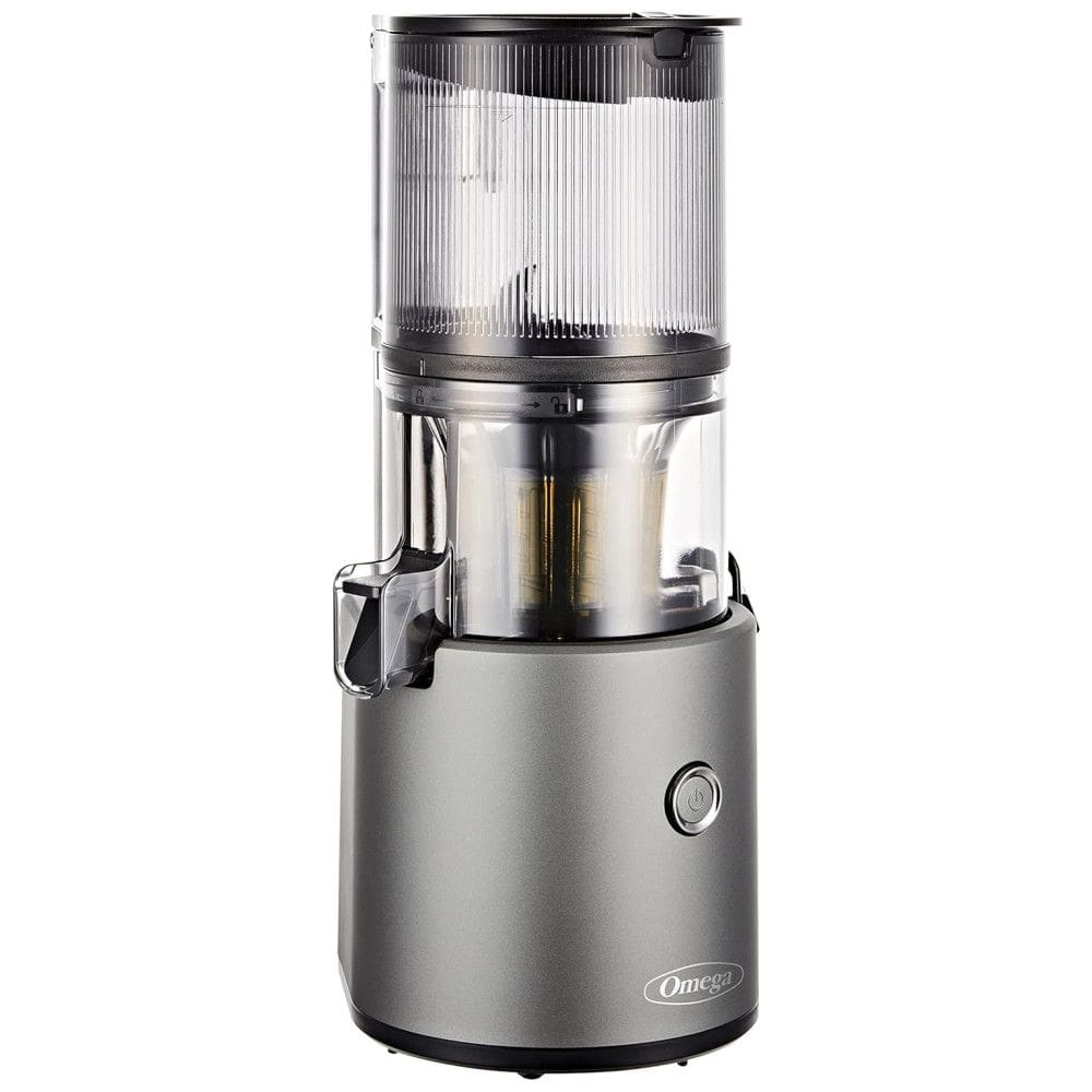 Centrifuga de Frutas 2 Litros com Função Reversa e Funil Extra Grande, 110V 150W, Omega Juicer JC2022GY11, Cinza