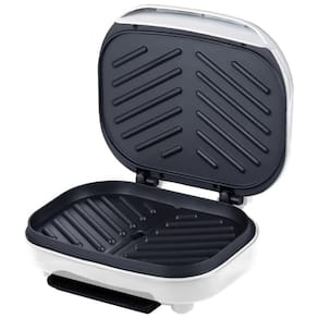 Churrasqueira Grill Elétrica até 2 Porções com Chapa Antiaderente, 110V, Dominion, Branco