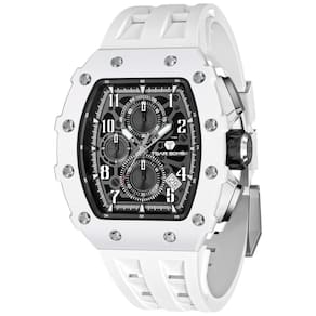 Relógio Masculino Analógico Quartzo a Prova dÁgua 50M com Cronógrafo, TSAR BOMBA TB 8204SGLZHX, Branco