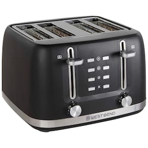 Torradeira 4 Fatias com 7 Níveis de Tostagem, Alavanca de Elevação Manual e Desligamento Automático, 1500W, West Bend, Preta
