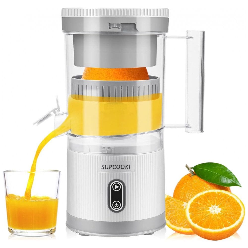 Espremedor Elétrico Portátil Recarregável USB para Frutas Cítricas, 110V 80W, SUPCOOKI, Branco