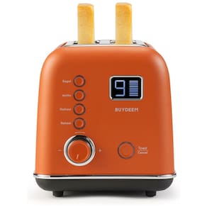 Torradeira Elétrica 2 Fatias com 9 Níveis e Temporizador LCD, BUYDEEM DT730, 110V 800W, Laranja