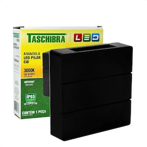 Arandela Led Taschibra Pilar Slim Ip65 3000k Bivolt Preto