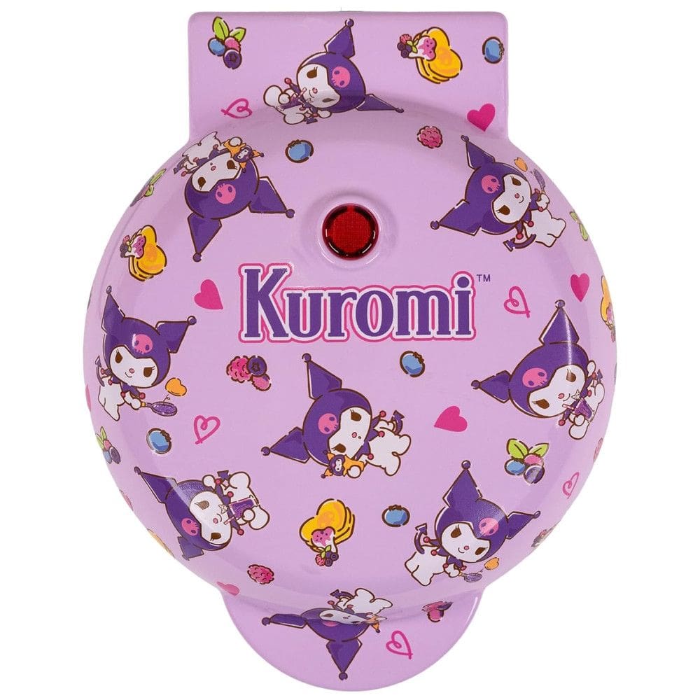 Mini Máquina de Waffle, Tema Hello Kitty Kuromi com Revestimento Antiaderente, 110V 550W, Uncanny Brands, Roxa